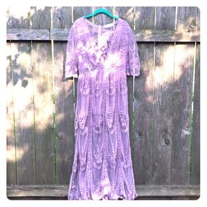 Large lavender skirted romper